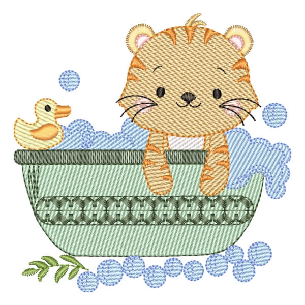 Matriz de Bordado  Tigre no Banho (Pontos Leves) Matriz de Bordado  Tigre no Banho (Pontos Leves)