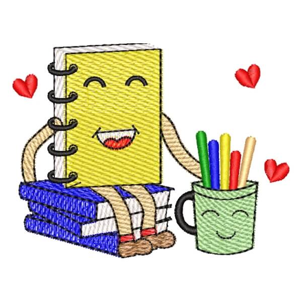 Matriz de Bordado  Livro de Volta às Aulas (Pontos Leves)