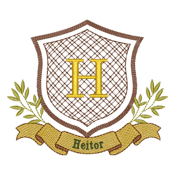 Matriz de Bordado  Moldura com Inicial