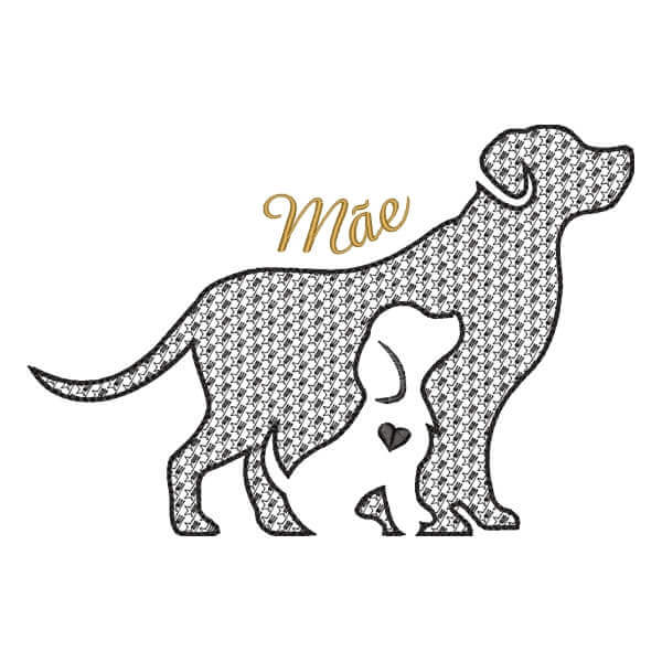 Matriz de Bordado  Cachorra e Filhote Matriz de Bordado  Cachorra e Filhote