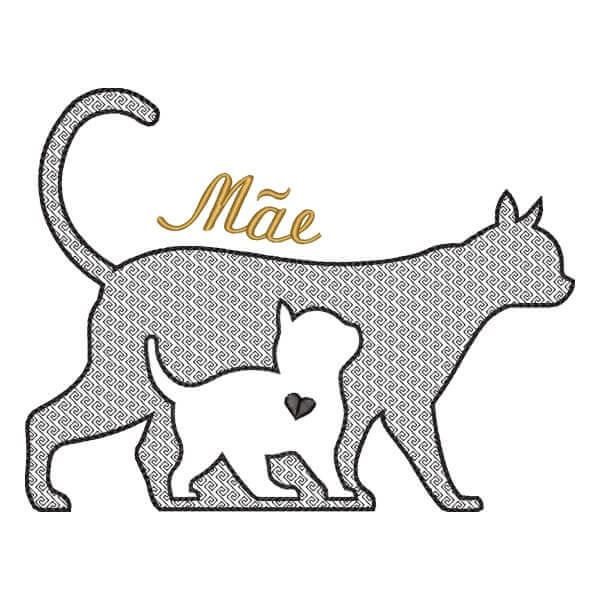 Matriz de Bordado  Gata e Filhote Matriz de Bordado  Gata e Filhote