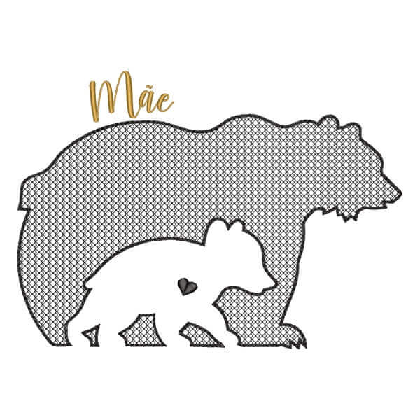 Matriz de Bordado  Ursa e Filhote Matriz de Bordado  Ursa e Filhote