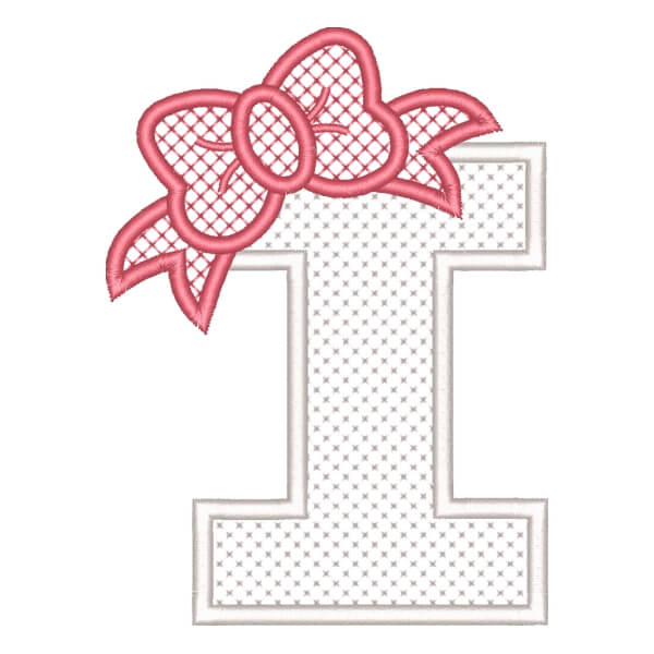 Matriz de Bordado  Letra I com Laço  Matriz de Bordado  Letra I com Laço