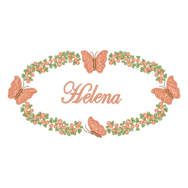 Matriz de Bordado  Nome em Moldura Floral Matriz de Bordado  Nome em Moldura Floral