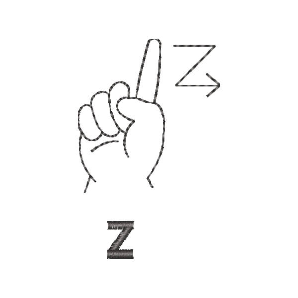 Matriz de Bordado  Alfabeto de Libras Letra Z