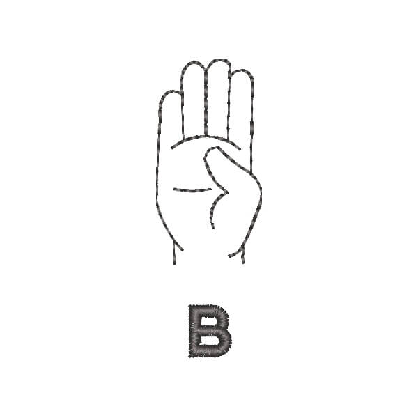Matriz de Bordado  Alfabeto de Libras Letra B