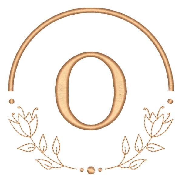 Matriz de Bordado  Alfabeto em Moldura Letra O Matriz de Bordado  Alfabeto em Moldura Letra O