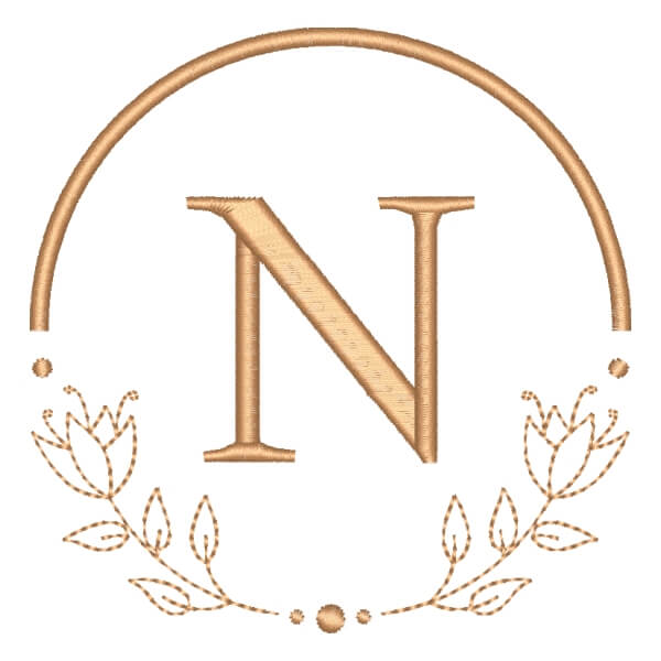 Matriz de Bordado  Alfabeto em Moldura Letra N Matriz de Bordado  Alfabeto em Moldura Letra N