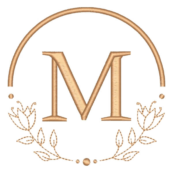 Matriz de Bordado  Alfabeto em Moldura Letra M Matriz de Bordado  Alfabeto em Moldura Letra M