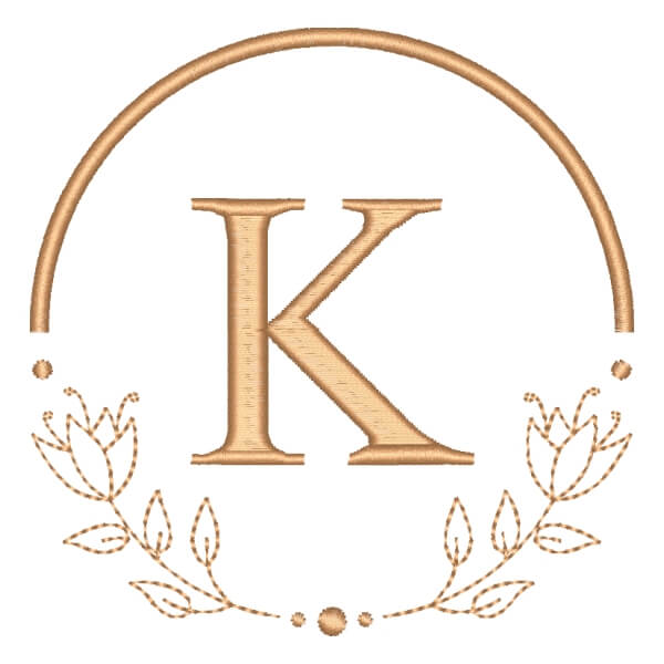 Matriz de Bordado  Alfabeto em Moldura Letra K Matriz de Bordado  Alfabeto em Moldura Letra K