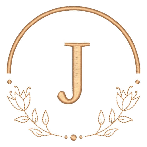 Matriz de Bordado  Alfabeto em Moldura Letra J Matriz de Bordado  Alfabeto em Moldura Letra J