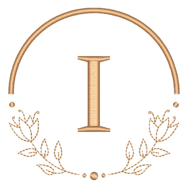 Matriz de Bordado  Alfabeto em Moldura Letra I