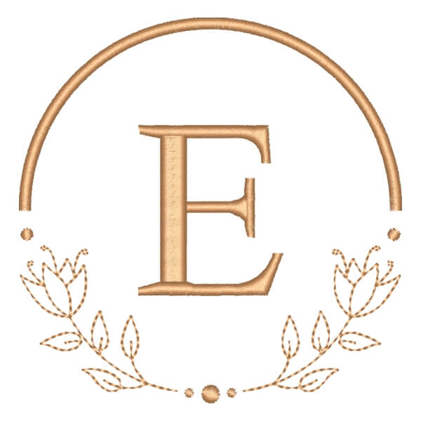 Matriz de Bordado  Alfabeto em Moldura Letra E Matriz de Bordado  Alfabeto em Moldura Letra E