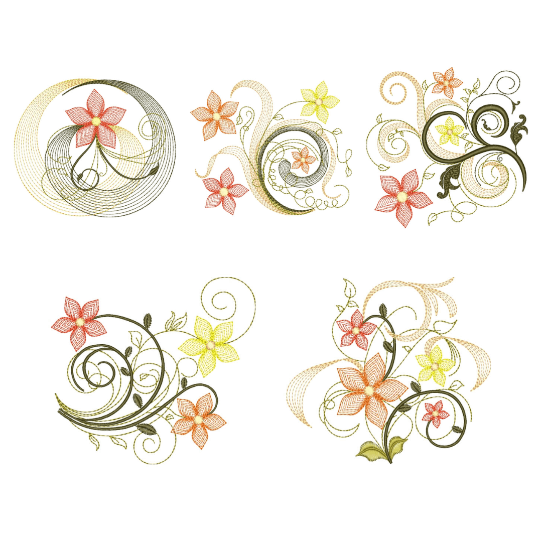  Pacote de Matrizes Flores (Rippled)