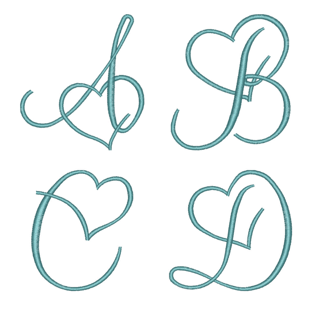  Pacote de Matrizes Alfabeto Coração