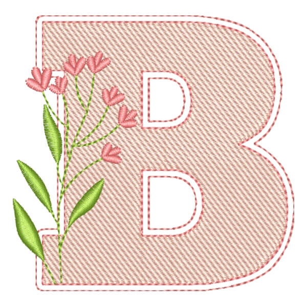Matriz de Bordado  Monograma com Letra B (Pontos Leves)