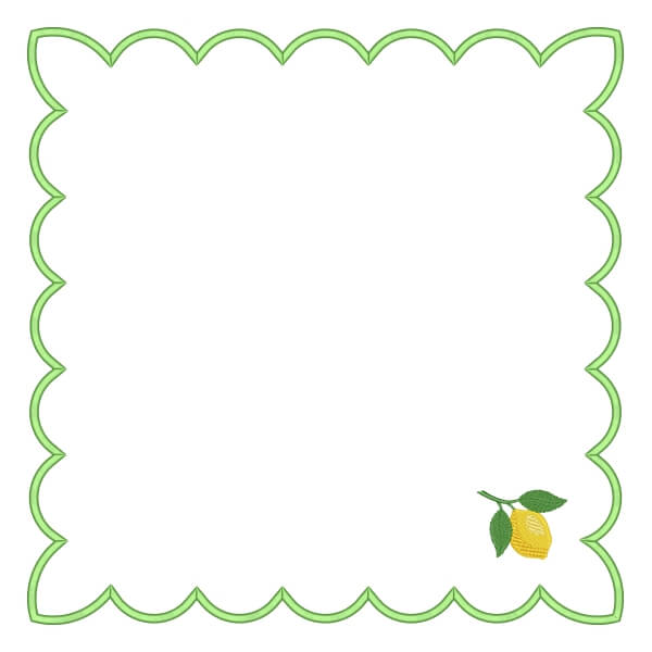 Matriz de Bordado  Moldura Sousplat com Limão Siciliano Matriz de Bordado  Moldura Sousplat com Limão Siciliano