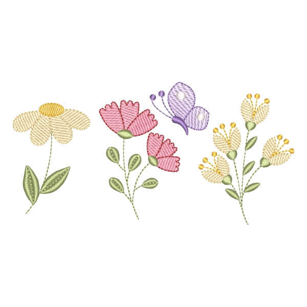 Matriz de Bordado  Jardim de Flores