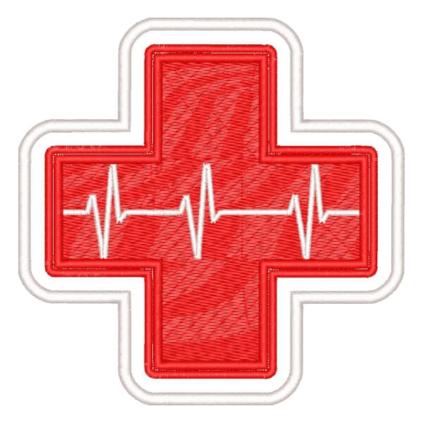 Matriz de Bordado  Logomarca Cruz Vermelha (Patch)