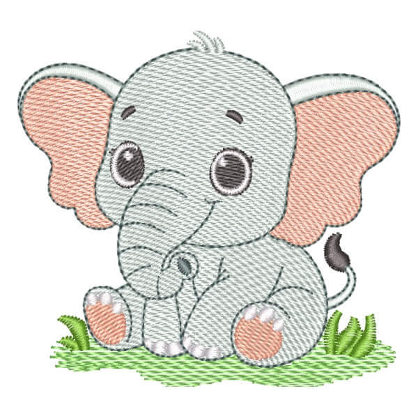 Matriz de Bordado  Elefante Safari (Pontos Leves)