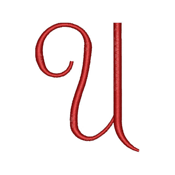 Matriz de Bordado  Alfabeto Cursivo Letra U