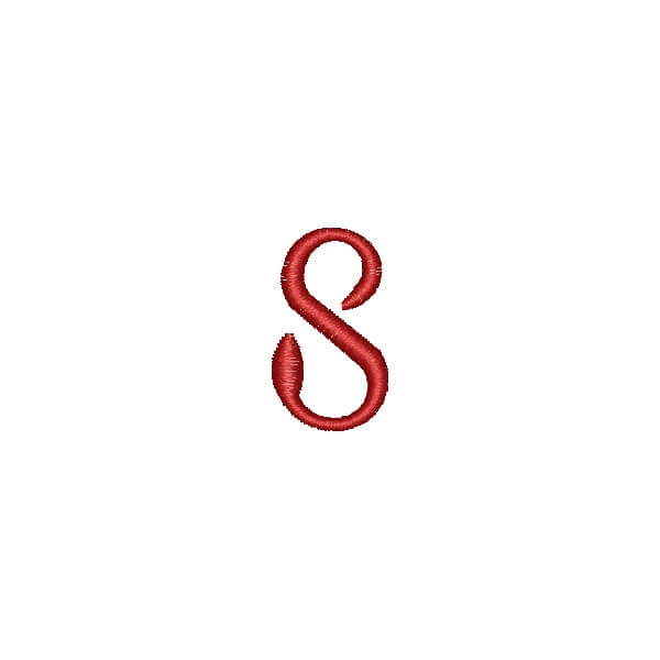 Matriz de Bordado  Alfabeto Cursivo Letra s