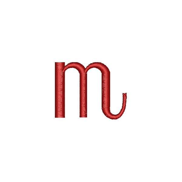 Matriz de Bordado  Alfabeto Cursivo Letra m