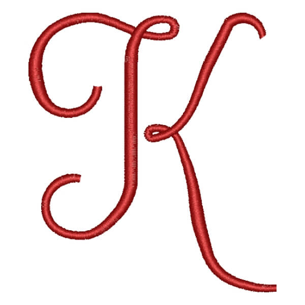Matriz de Bordado  Alfabeto Cursivo Letra K