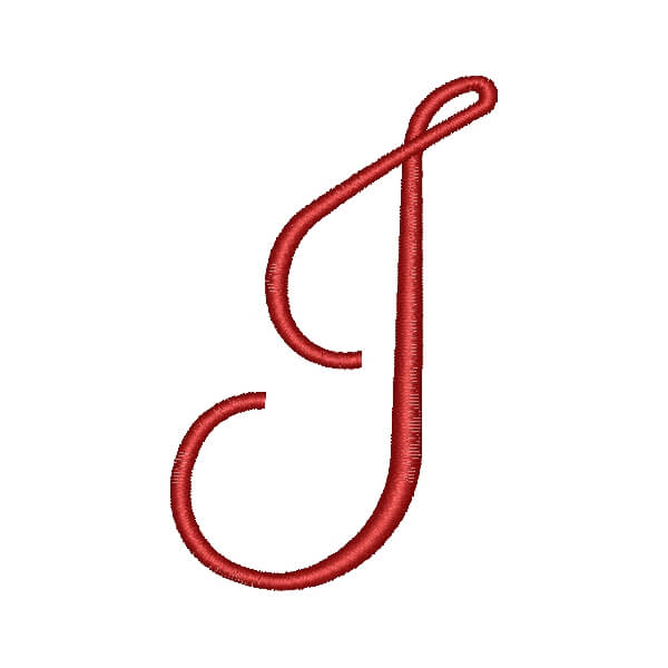 Matriz de Bordado  Alfabeto Cursivo Letra J