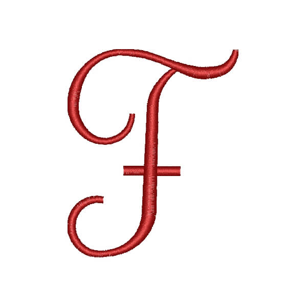 Matriz de Bordado  Alfabeto Cursivo Letra F