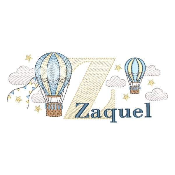 Matriz de Bordado  Nome Sobreposto Balão Letra Z Matriz de Bordado  Nome Sobreposto Balão Letra Z