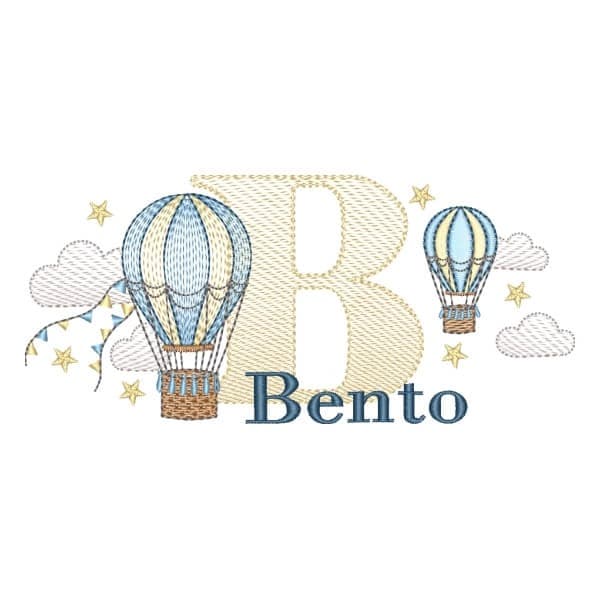 Matriz de Bordado  Nome Sobreposto Balão Letra B Matriz de Bordado  Nome Sobreposto Balão Letra B