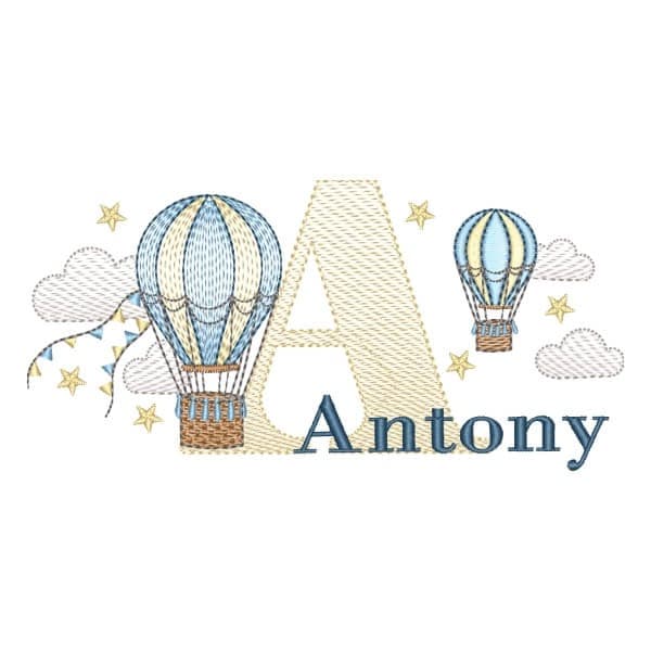 Matriz de Bordado  Nome Sobreposto Balão Letra A Matriz de Bordado  Nome Sobreposto Balão Letra A