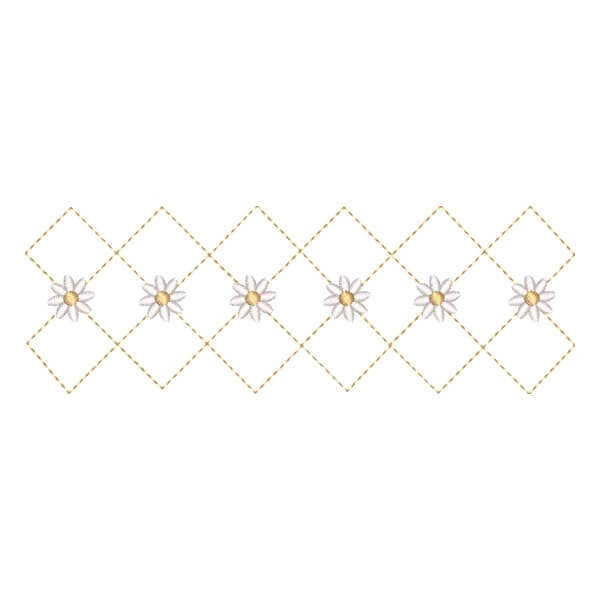 Matriz de Bordado  Barrinha de Margaridas Matriz de Bordado  Barrinha de Margaridas