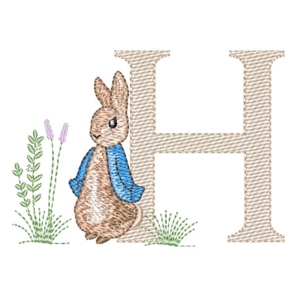 Matriz de Bordado  Alfabeto Peter Coelho Letra H Matriz de Bordado  Alfabeto Peter Coelho Letra H