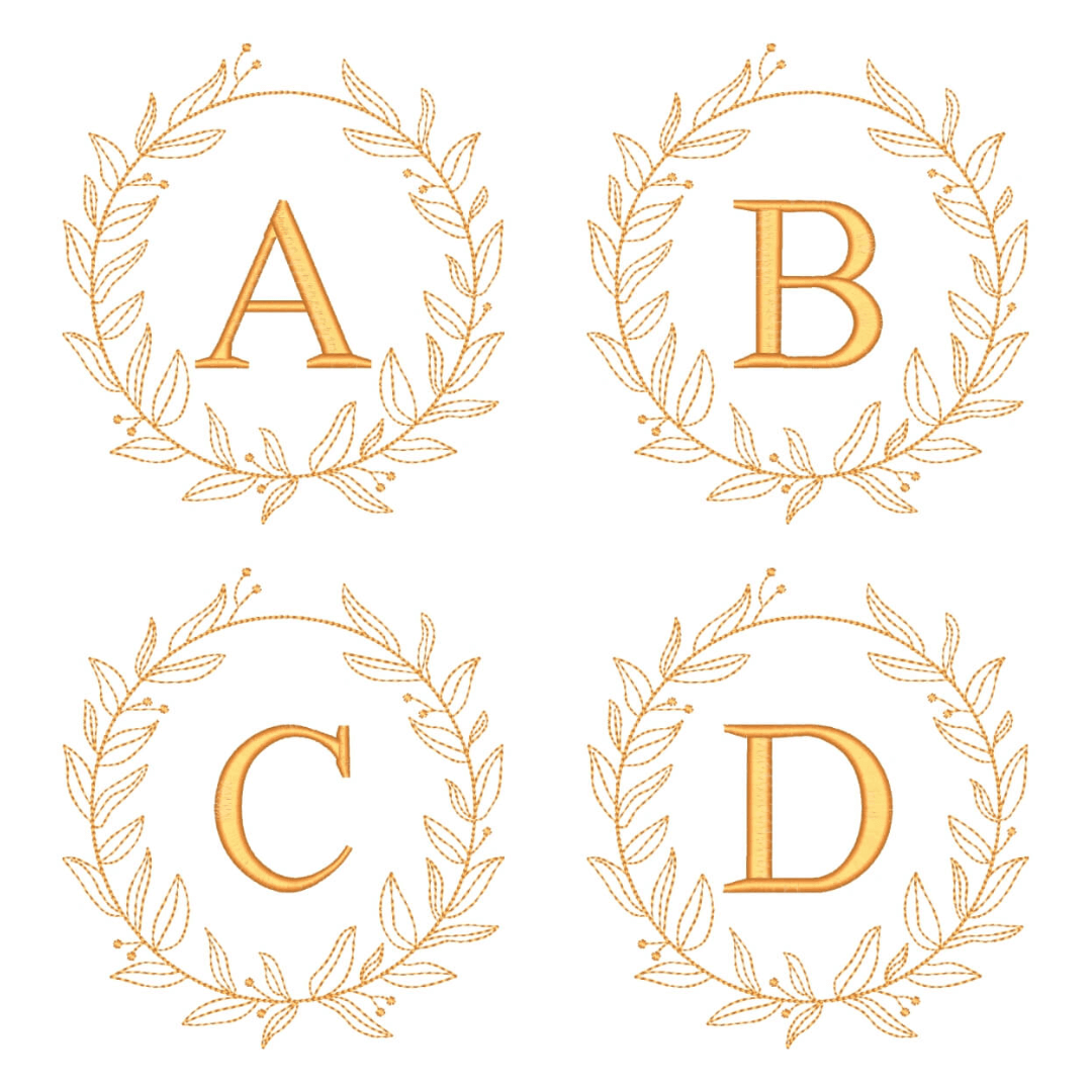  Pacote de Matrizes Alfabeto em Moldura de Ramos