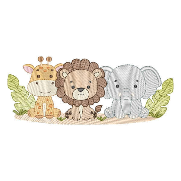 Matriz de Bordado  Animais Safari (Pontos Leves)