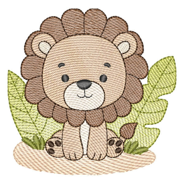 Matriz de Bordado  Leão Safari (Pontos Leves)