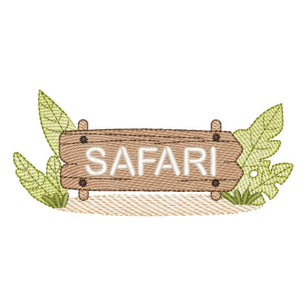 Matriz de Bordado  Placa Safari (Pontos Leves)