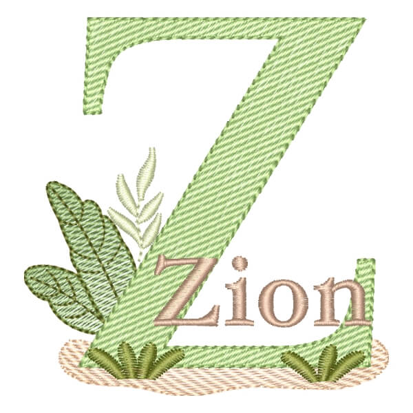 Matriz de Bordado  Alfabeto Safari com Nome Letra Z (Pontos Leves)
