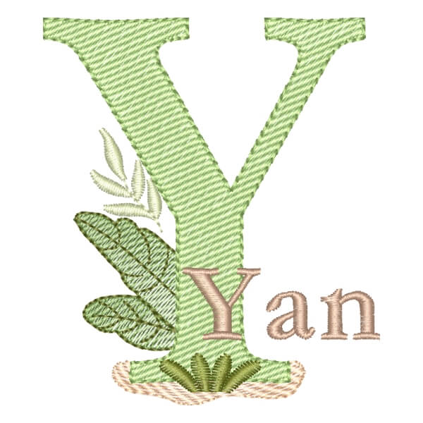 Matriz de Bordado  Alfabeto Safari com Nome Letra Y (Pontos Leves)