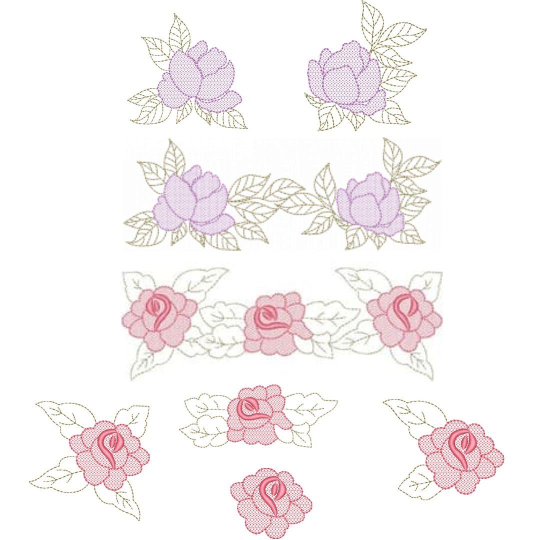  Pacote de Matrizes Barrado Rosas
