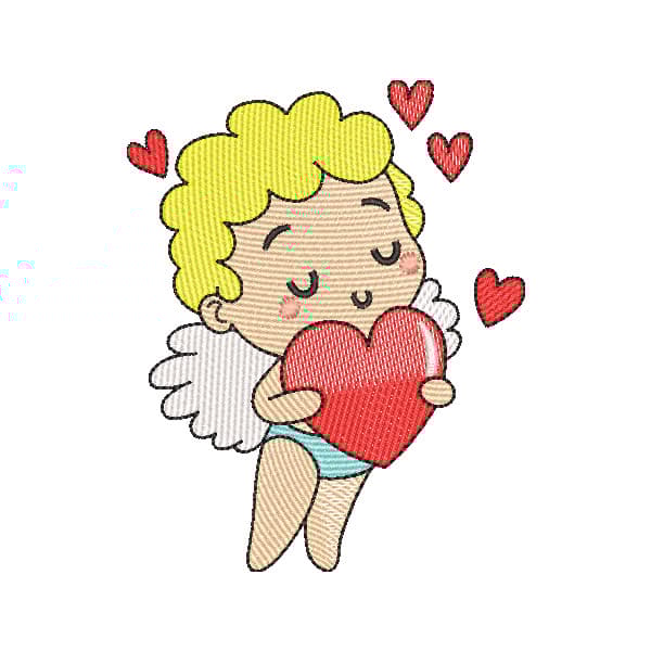 Matriz de Bordado  Cupido Apaixonado (Pontos Leves)