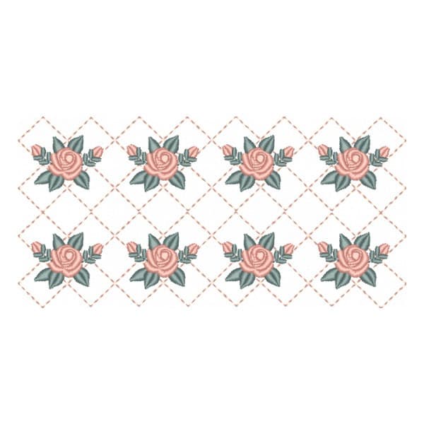 Matriz de Bordado  Barrado com Rosas