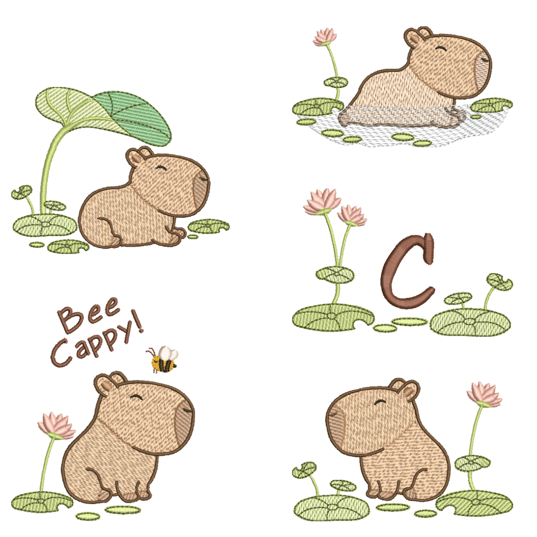Cute Capybara (Quick Stitch) Design Pack – Instant Download
