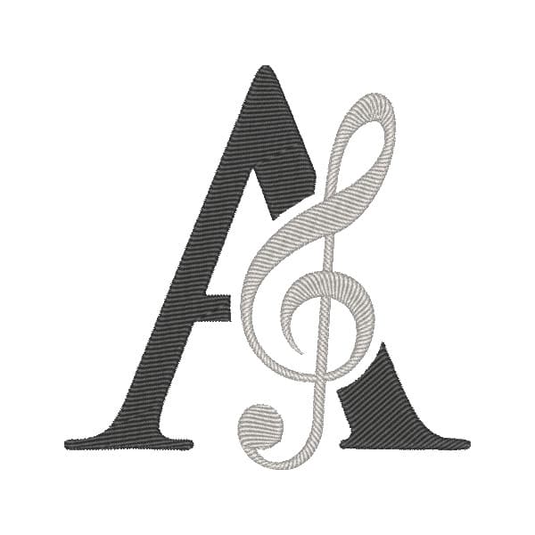 Matriz de Bordado  Letra A clave musical