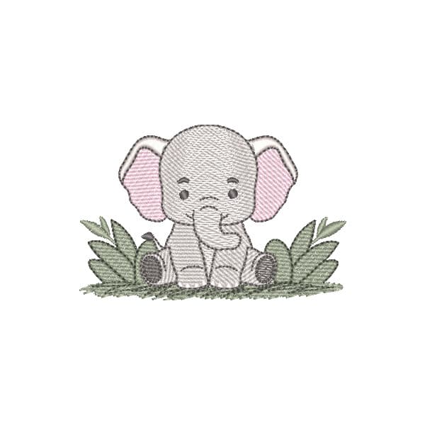 Matriz de Bordado  Elefantinho Safari (Pontos Leves)