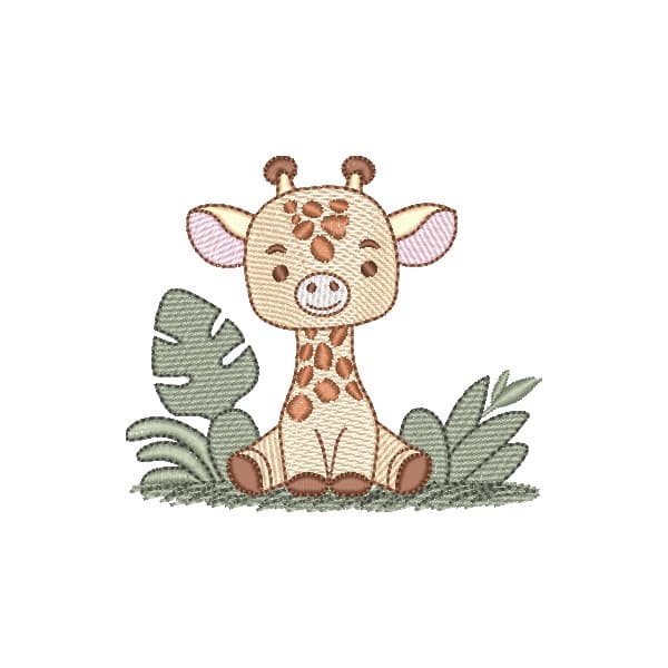 Matriz de Bordado  Girafinha Safari (Pontos Leves)