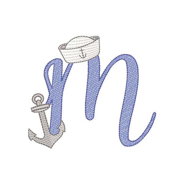 Matriz de Bordado  M Marinheiro (Pontos Leves)