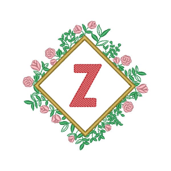 Matriz de Bordado  Z Moldura Floral